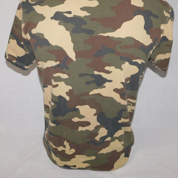 Bleecker & Mercer Mens M Green Camo Red Chenille Hand CASH Crew Neck T Shirt - Picture 9 of 9